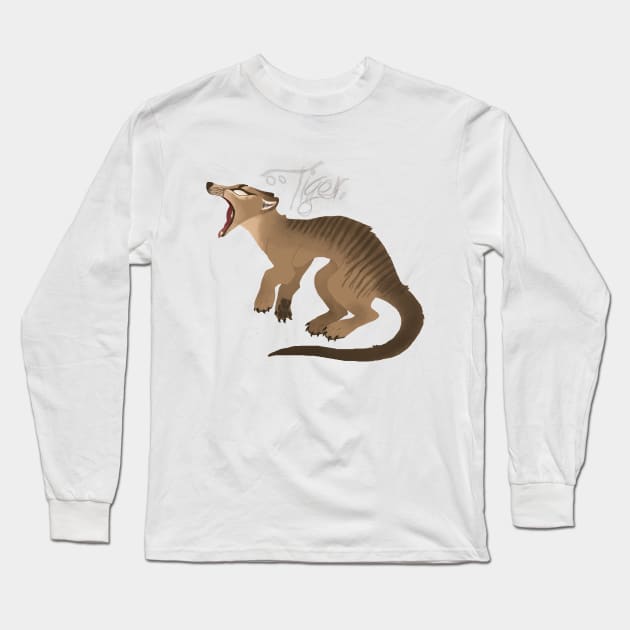 Thylacine/Tiger Long Sleeve T-Shirt by Trashacoleo